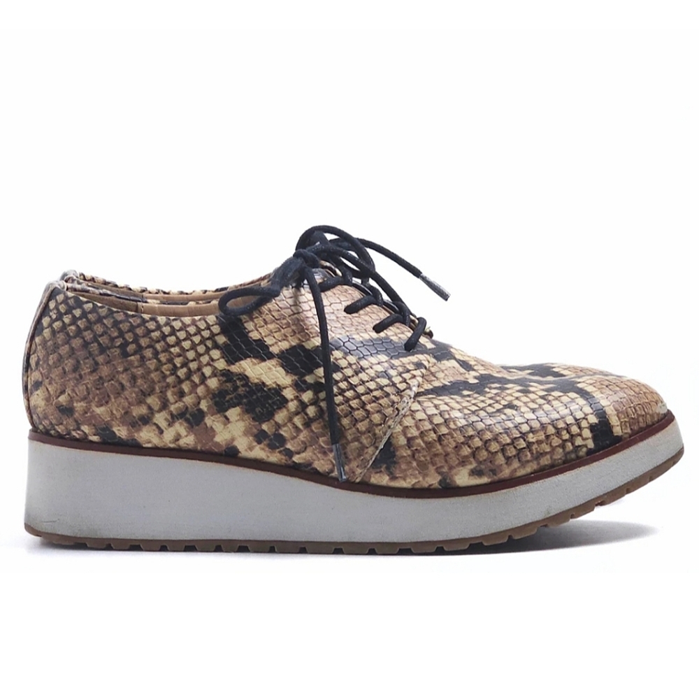 Aldo Snake Print Platform Shoes - Brown and Black